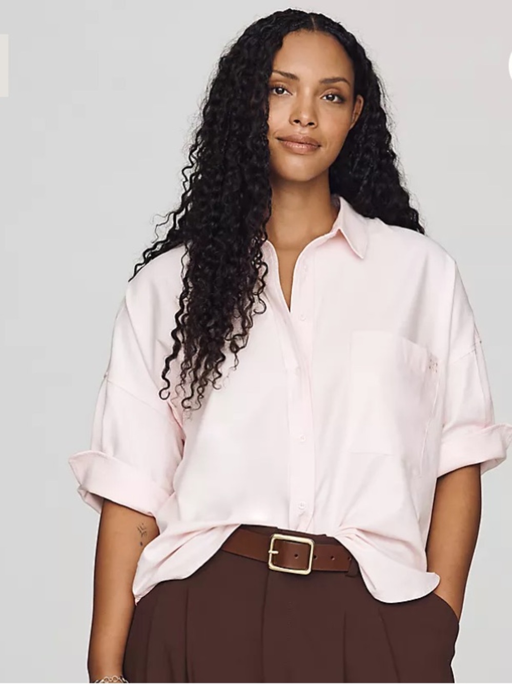 Maeve Anthropologie Mabel Boxy Oxford Shirt